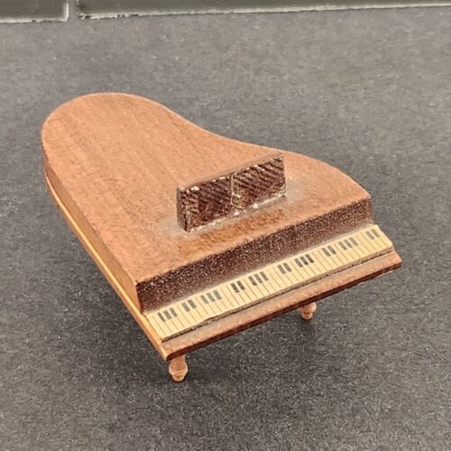 Miniature Dollhouse Baby Grand Piano Vintage Wooden Doll House Accessory