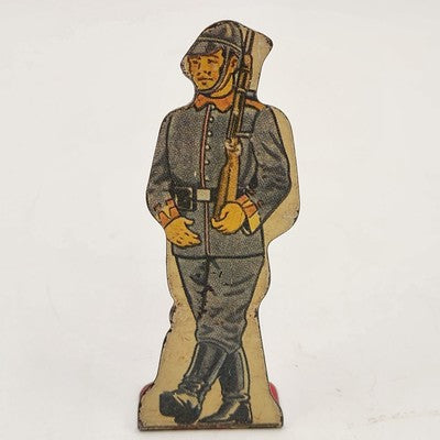 MARX German Foot Soldier Tin Litho Army Figure French Infantry Toy Prop No. 20