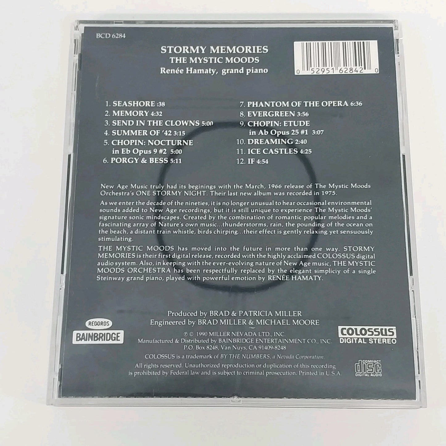 Mystic Moods Stormy Memories CD Renée Hamaty Solo Grand Piano Bainbridge 1990
