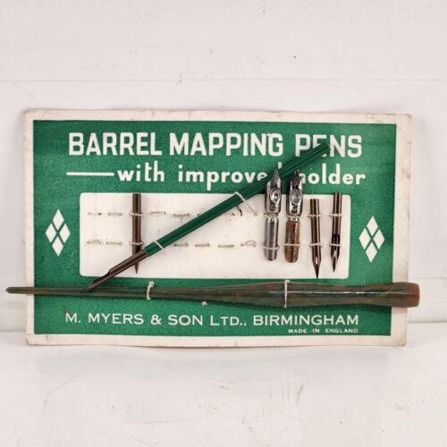 Barrel Fountain Mapping Pen Tips on Original Card Includes 2 Pen Handles