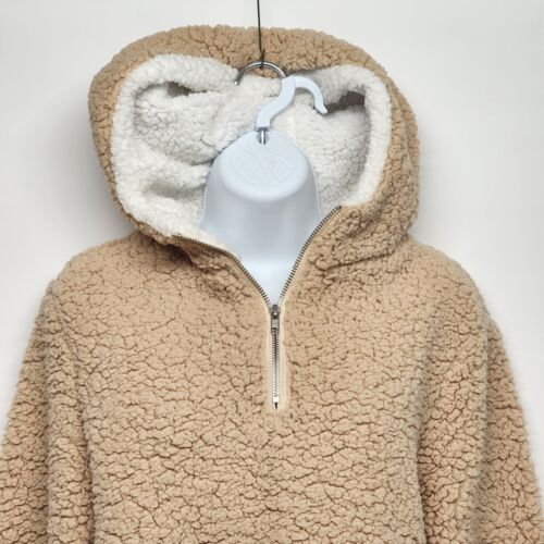 Coeur de Vague Beige Khaki Women XL Coat ¼ Zip LS Pullover Polycotton 20" Chest