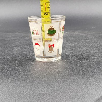 2 Culver Christmas Potpourri Double Old Fashioned Highball Shot Glasses