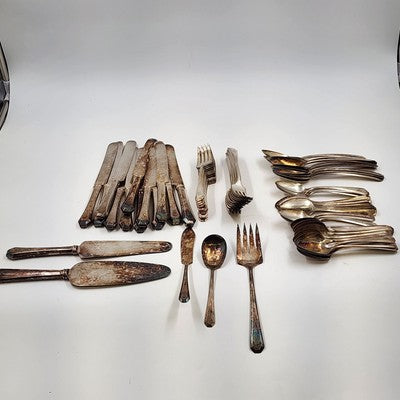 Wm Rogers La France Silverplate Flatware 12 Place Setting 77 Pc Set AA