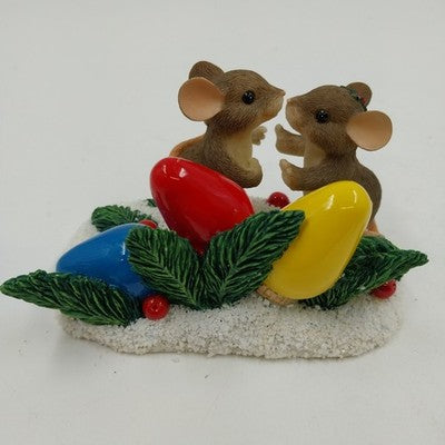 Charming Tails KISS-MAS LIGHTS Figurine 2.25" by Fitz & Floyd 87/205 Collectable