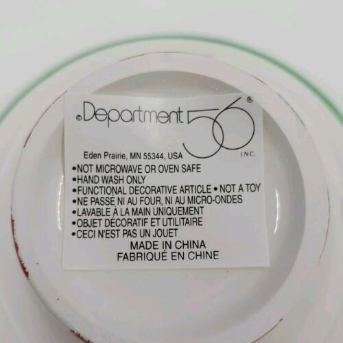 Department 56 Red Green Peppermint Medium Tea Cup Mug NIB 38258 China
