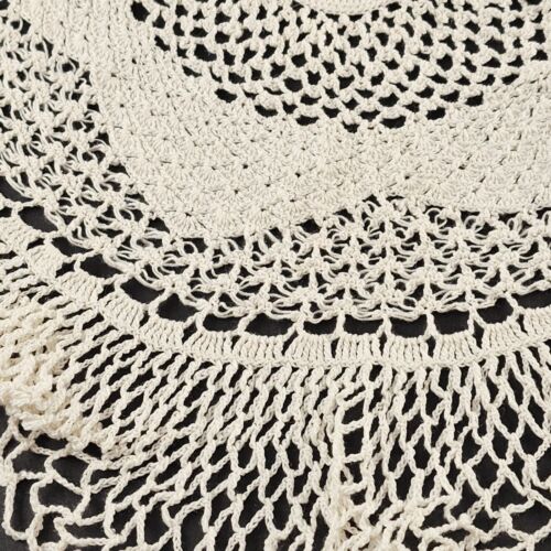 3 Vintage Crochet Lace Doily Table Linen Round Oblong White Cream 15" 12", 15x9"