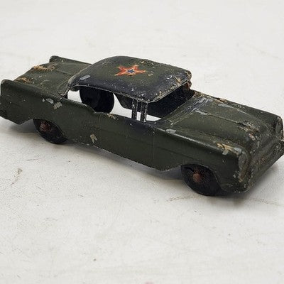 Tootsietoy Army Military Force Service Green Sedan Car Vehicle Toy Vintage 4.25"