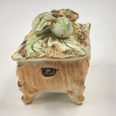 Vintage A Fairyland Trinket Box – 5.5" Hand-Painted Ceramic Jewelry Box, Mid-Century Japan MCM Whimsical Design