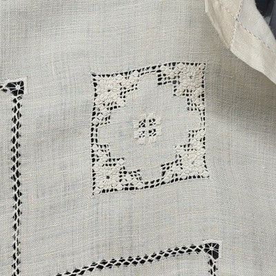 White Tablecloth Cutwork Drawn Thread Hardanger Embroidery Design Square 32"x32"