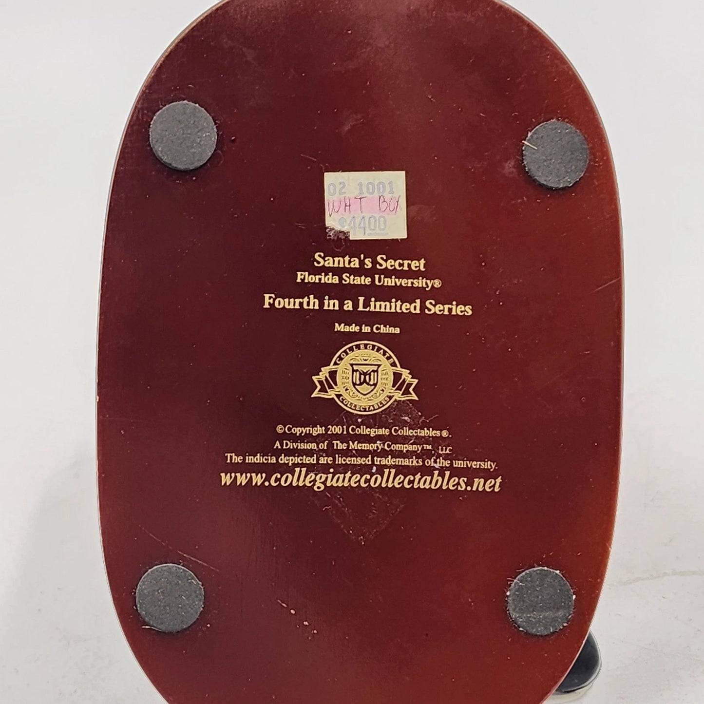 Florida State University Santa’s Secret 2001 Collegiate Collectible Figurine 7"