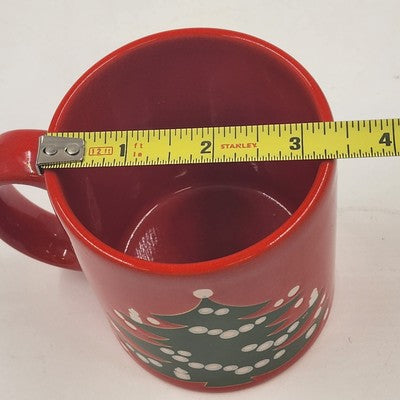 Waechtersbach Red Christmas Tree Mug 12oz West Germany Ceramic 4" Tall
