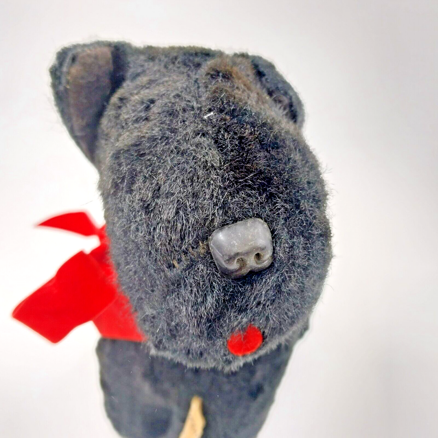 Black Scottish Terrier 8" Tall from Ideal Toy Co 1950's Red Velvet Ribbon