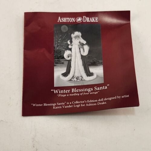 24" Santa Claus Winter Blessing Ashton Drake Musical Christmas COA Vander Logt