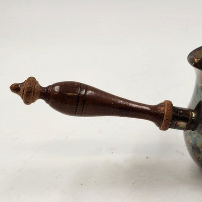 Silver Plate Brandy Warmer with Wood Handle by Curio Cabinet Co Vintage Barware