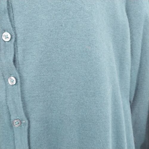 Elle Women's Turquoise XL Cardigan Ruffle Floral Button-Up Stretch Long Sleeve