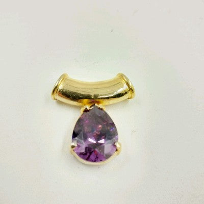3 Pendants Charm Agate Goede Amethyst Precious Stone Gold Tone Teardrop No Chain