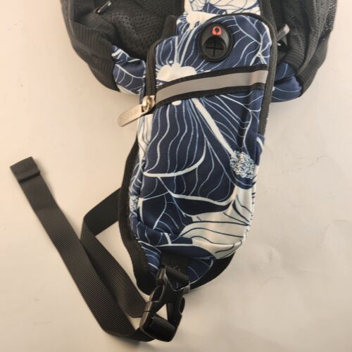 Nevo Rhino Sling Crossbody Backpack Side Bag Blue And White Floral Design NOS