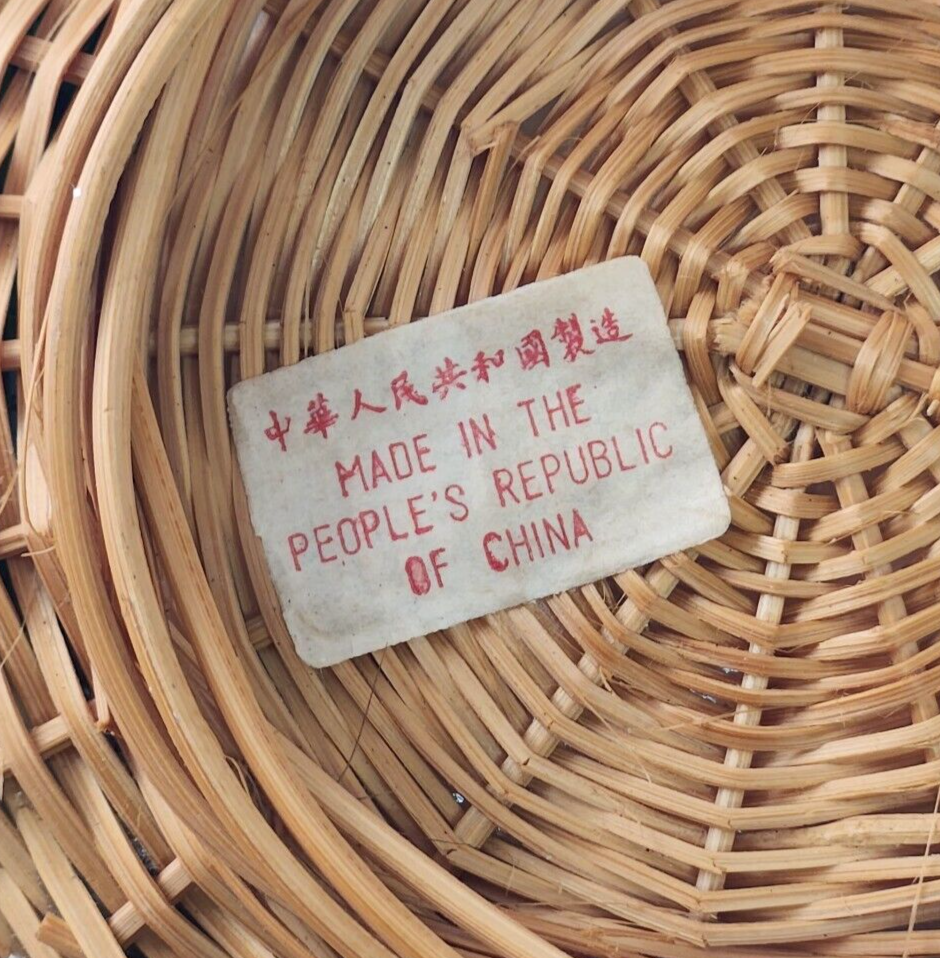 Christmas Basket Centerpiece Pinecone Holly Berries Greenery Vintage Wicker 8"