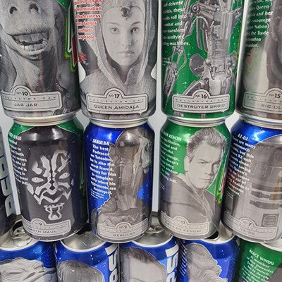 Star Wars Episode 1 The Phantom Menace Mt. Dew Pepsi 24 Empty Can Set 1999