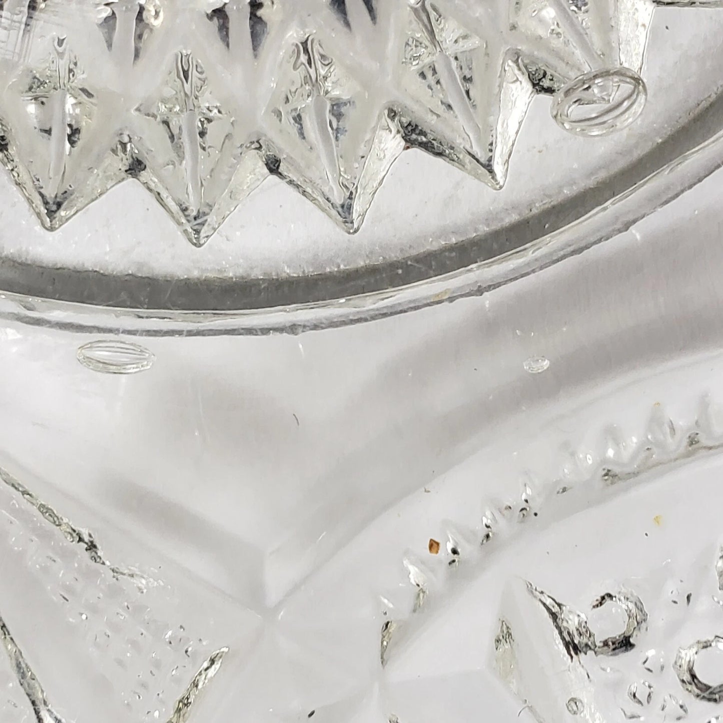 Imperial Glass Clear Bowl Antique Hobstar Criss-Cross Sawtooth Edge 10" 1909