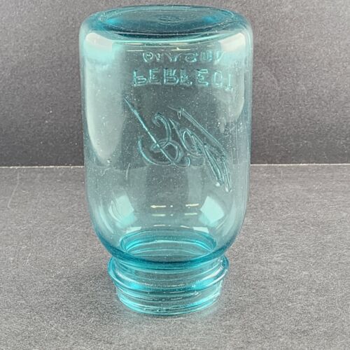 Ball Perfect Mason Quart Jar No 0 Blue Zinc Lid Antique Logo Matches 1910-1923
