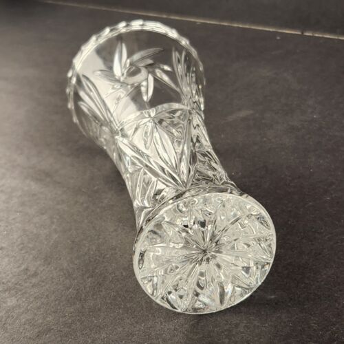 Lenox Fine Crystal Clear Glass Bud Vase Star & Pinwheel Design 6" Czech Republic