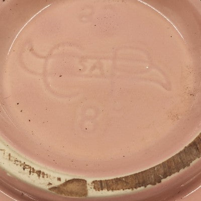 Cookson Ceramic Pottery Round Glossy Peach Bowl Planter 8"x2.5" CP 22-7 USA