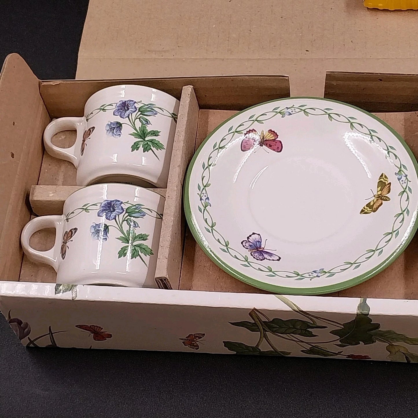 Studio Nova Garden Bloom Espresso Set 4 Demitasse Cup Saucer Y2372 NIB