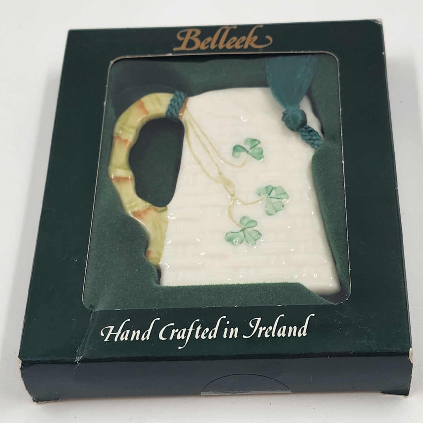 NEW Belleek Beer Stein Christmas Ornament Irish Porcelain Fine Parian China 2232