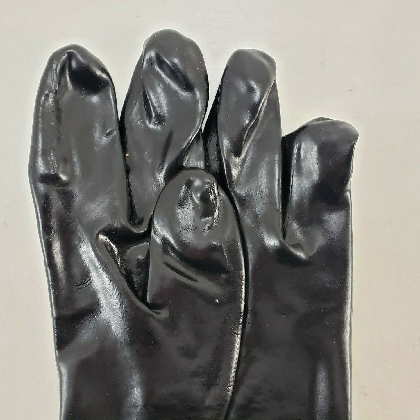 PVC Gloves 12 Pr Chemical Resistant Outer Cotton Inner Gauntlet Black Large 12"