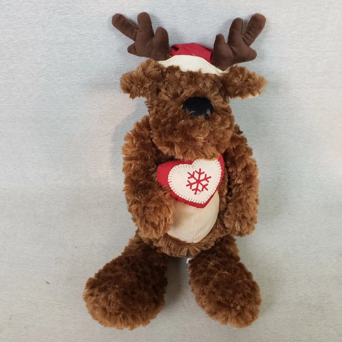 Pier 1 Imports Plush Moose 19” Christmas Shelf Sitter Stuffed Reindeer Soft Toy