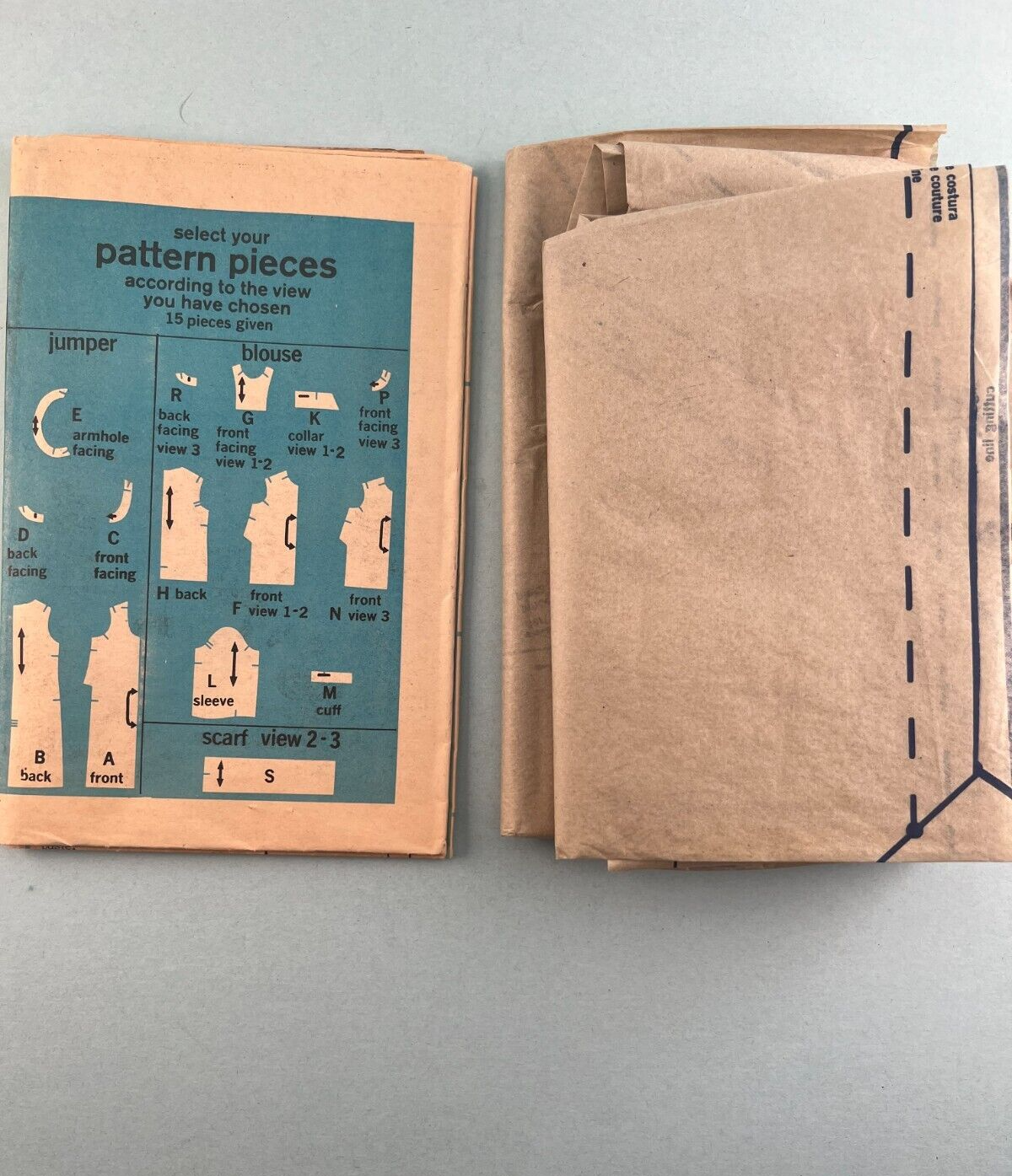 Simplicity 8890 Vintage Sewing Pattern Women's Jumper Blouse and Scarf Size 18.5