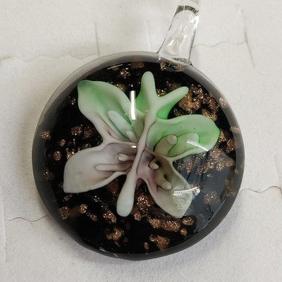 Black Murano Style Glass Butterfly Necklace Pendant Jewelry Decoration No Chain