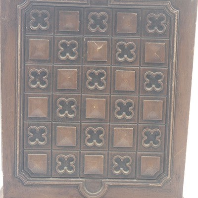 Vintage Faux Carved Wood Plastic Waste Basket Trash Can 14.75" MCM