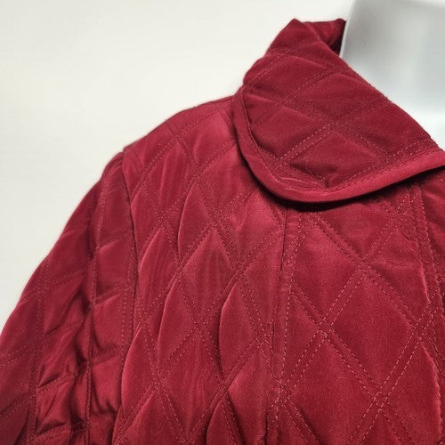 Gallery Women's Red Quilt Jacket Eyelet Closure Side Pocket 1X Long Sleeve China