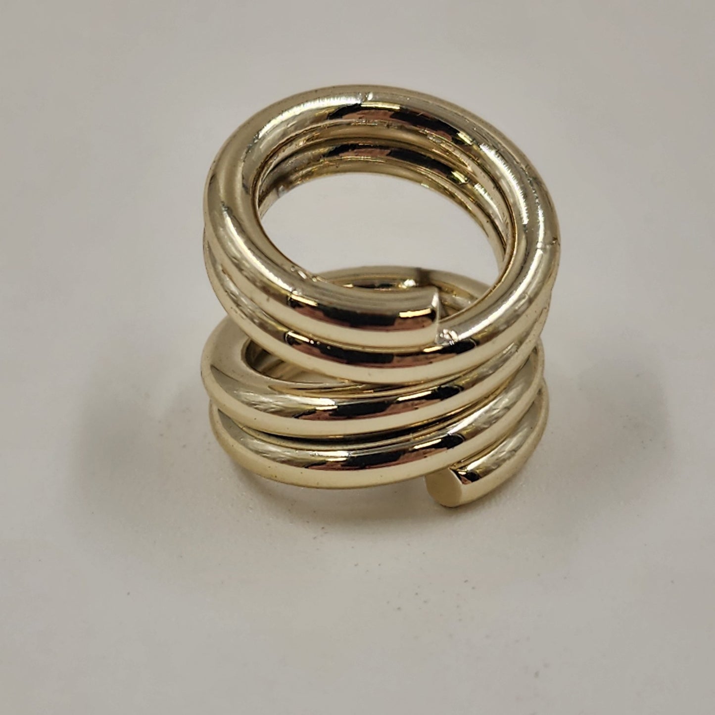 Classic Silver Tone Wrap Ring Round Bar Accent Fashion Jewelry Size 3 Vintage