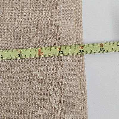 Gold Beige Lace Fabric Tablecloth Cover with Palm Tree Design Motif 34" Square
