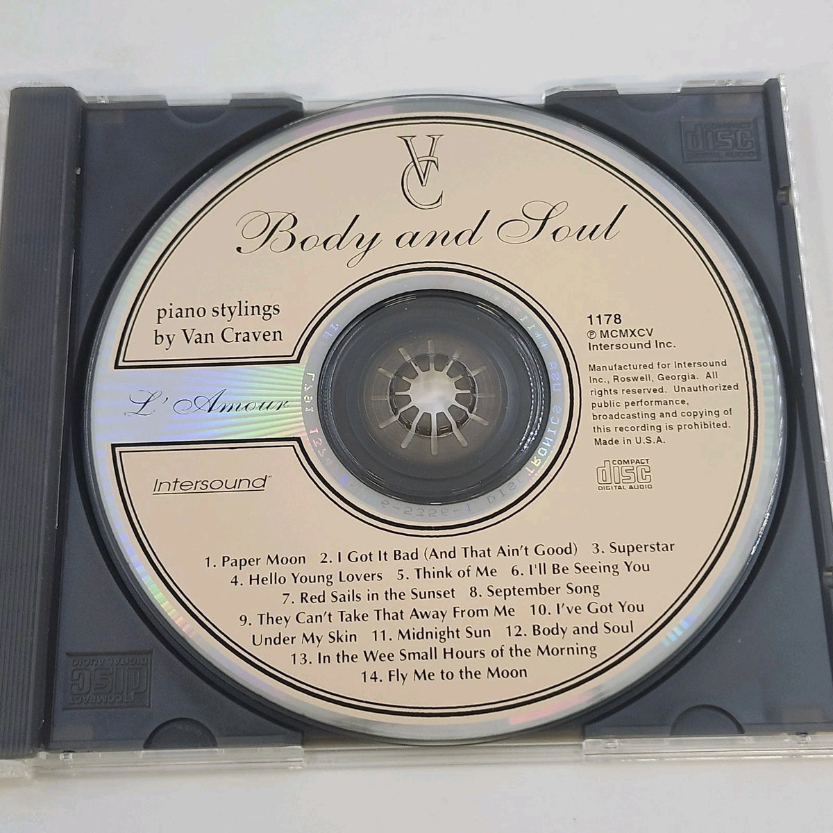 Van Craven L'Amour 4 CD Box Set Piano Stylings Intersound 1176-1179 Body & Soul