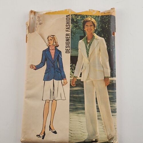 Simplicity 5454 Vintage Designer Fashion Pattern Women's Jacket Skirt Pants 20