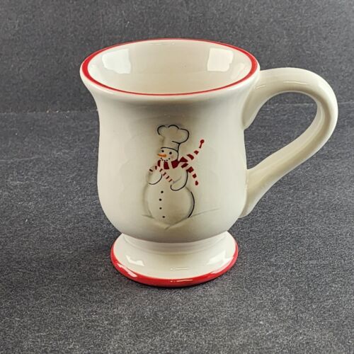 Williams Sonoma Snowman Chef Hot Cocoa Mugs Coffee Cups Holiday Christmas 4 pc
