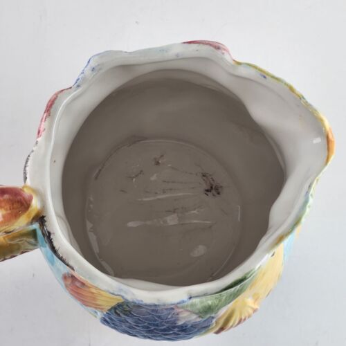 Fl Orgia Ceramic Pitcher Italy Hand Painted Seahorse Handle Fish Starfish Shells