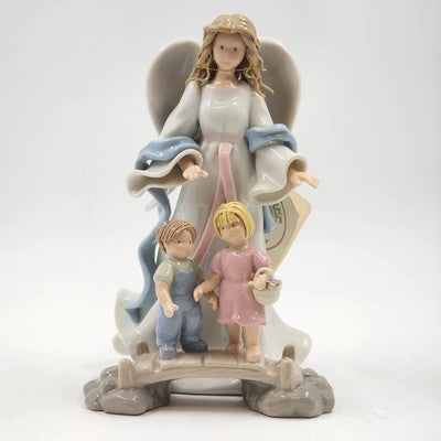 Appletree Design Angel of Security Figurine w/ Boy & Girl 7.75" #40607 VTG