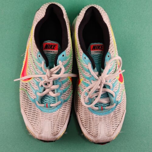 Nike Air Max Torch 4 Green Pink and Blue Shoe Women's Size 8.5 With Air Bubble