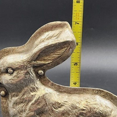Easter Bunny Rabbit Decor Figurine Faux Silver Metal Chocolate Candy Mold