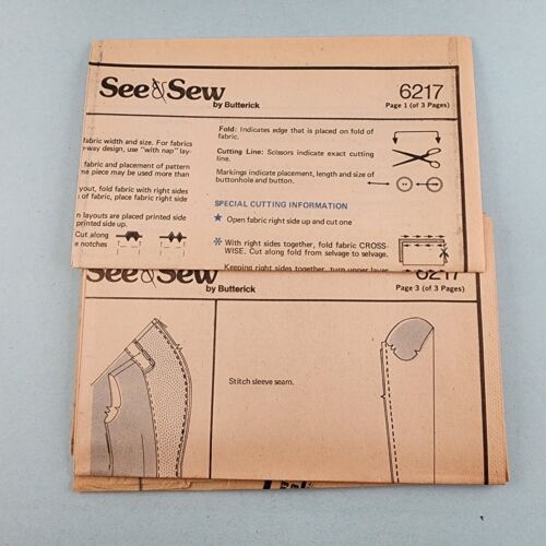 Butterick See & Sew 6217 Vintage Misses Jacket Sewing Pattern Uncut Size 18