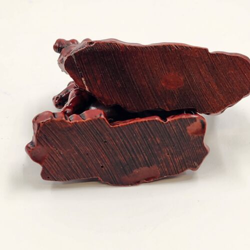 8 Horse Set Qing Feng Chinese Molded Red Resin Horses Sculpture Figurines 3"