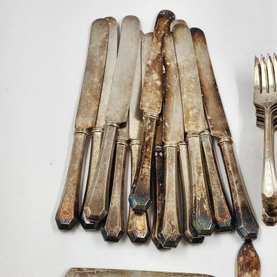 Wm Rogers La France Silverplate Flatware 12 Place Setting 77 Pc Set AA
