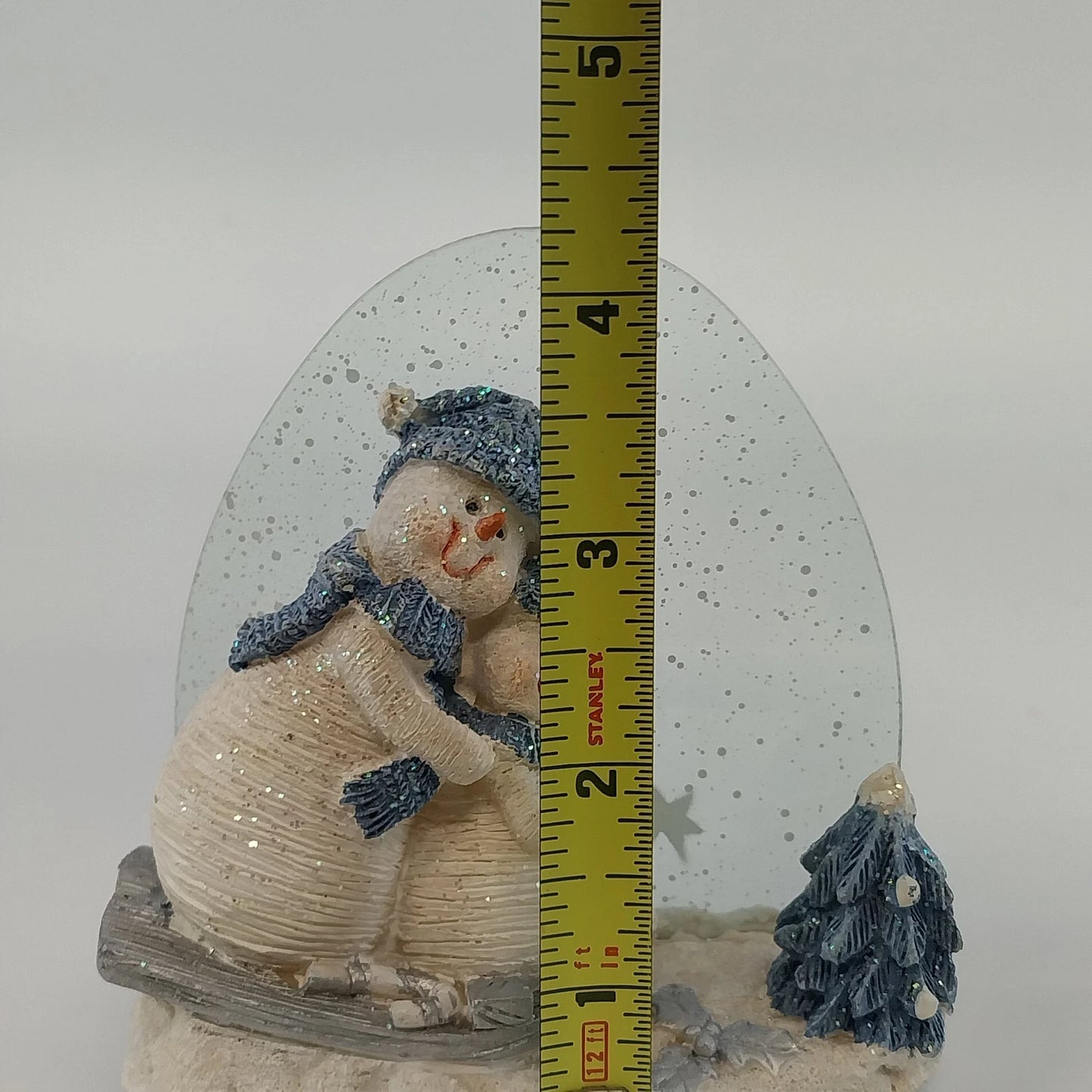 K's Collection Let It Snow-Man Snowmen Sled Glass Figurine 4" Christmas Decor