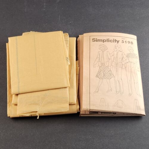 Simplicity 5198 Vintage Sewing Pattern '81 Misses Straight Pants Skirt Jacket 14