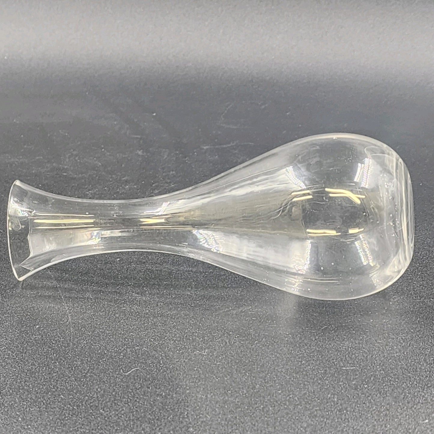 Wedgwood Clear Crystal Glass Bud Vase 7.5 Inch Tall Bulb Base Flared Top